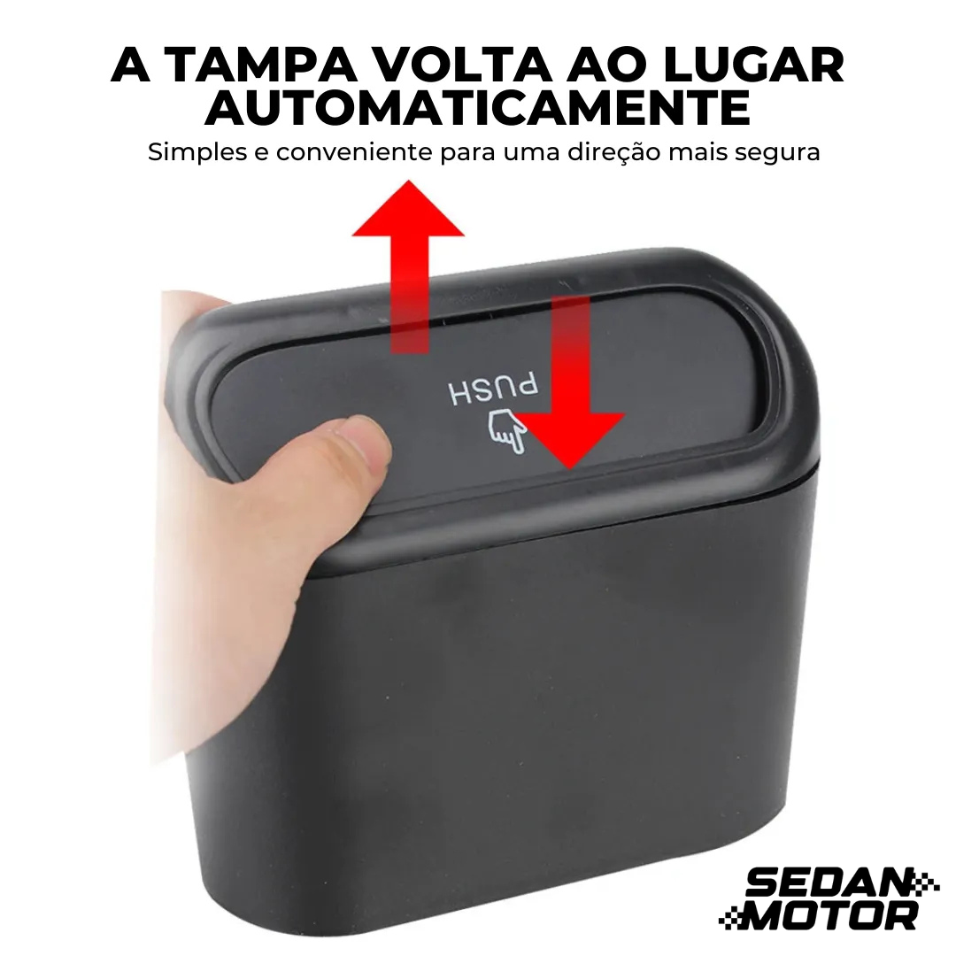 Lixeira A Prova D'Água com Suporte para Carro - Sedan Motor