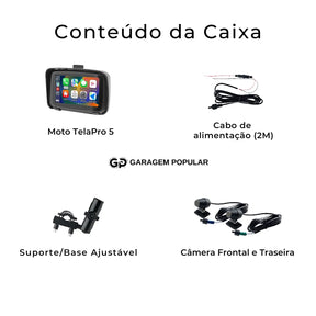 Tela Multimidia Moto com CarPlay e Android Auto | MaxTela Pro Moto 1.0 | + Brinde Exclusivo